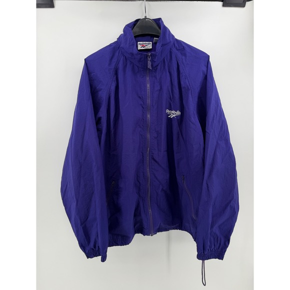 Reebok Other - Vintage Reebok Windbreaker Jacket Mens Large Purple Full Zip Nylon Vector Logo